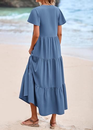 KIRUNDO Summer Maxi Dresses for Women 2026 - color: Blue, size: X-Large