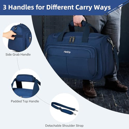 HanTrip 16 Inch Under Seat Carry On Duffle Bag for Airplanes, Blue - color: Blue, size: Carry-on 16.5-Inch