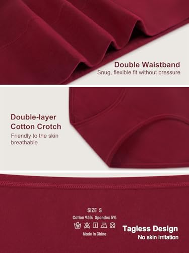 Vevmon Cotton Underwear for Women High Waisted Soft Ladies Panties 5 Pack - color: Black*2+grey*2+red*1, size: Medium