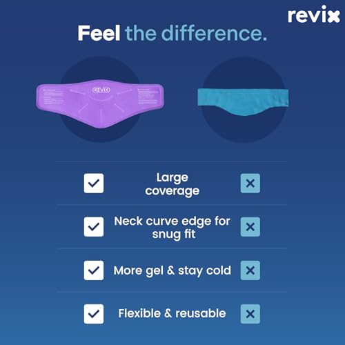 REVIX Ice Packs for Neck & Shoulder Discomfort, Gel Cold Wraps Reusable - style: Neck Purple-2 Pack