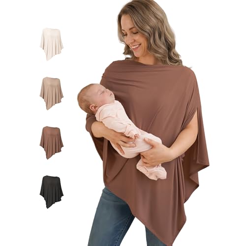Konssy Rayon Made from Bamboo Nursing Cover for Breastfeeding - color: Chestnut
