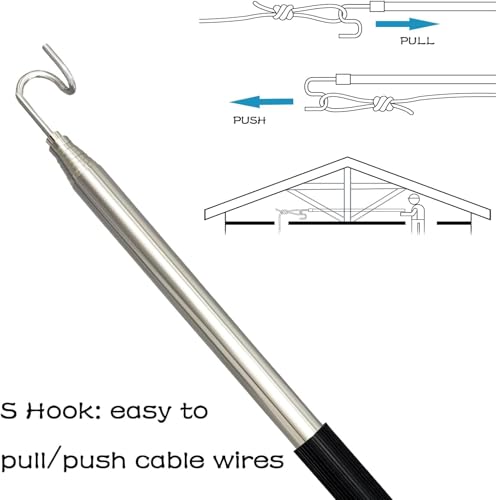 Pickup Grabber Telescopic Magnetic Pickup Tool with Hook Pick-Up Pole Wire Fish Stick Pocket extendable Magnet Pickup Tool (72") - size: 72"