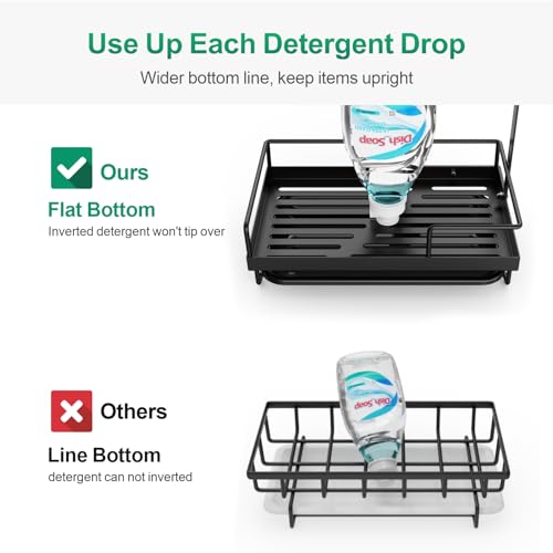 GSlife Kitchen Sink Organizer - Large Sink Caddy for Brushes, Black