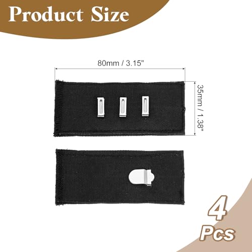 uxcell 4Pcs Hook Extenders for Pants, Adjustable Jeans Extenders for Women Men Pant Trousers Jeans (Black, 3.2x1.4inch) - color: Black