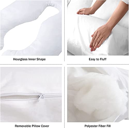 Bluestone Pregnancy Pillow, Body Cushions for Adults, White, 60” x 38”