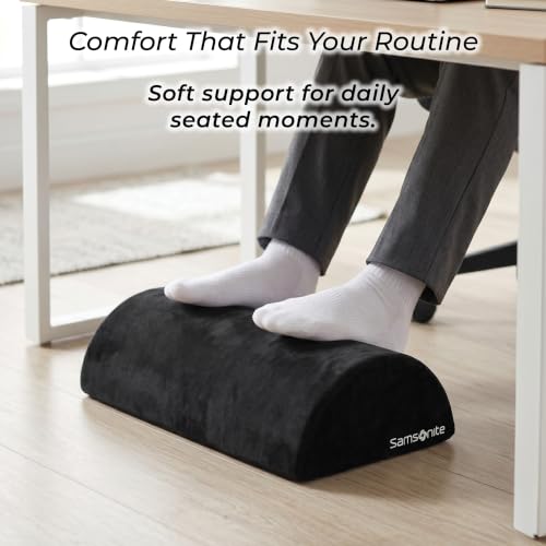 Samsonite Foot Rest for Under Desk at Work – Ergonomic Foot Stool for Couch – Versatile Under Desk Footrest for Office & Home, Foot Support Underdesk