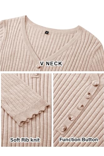 OUGES Women's Wool Blend Maternity Sweater Dress Fall Baby Shower Dress - color: Apricot, size: Small