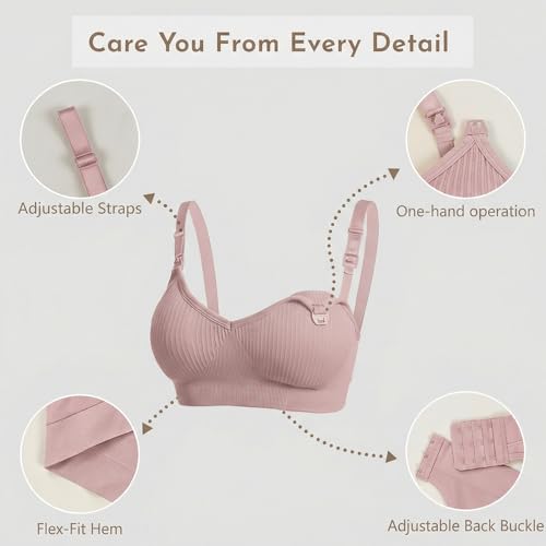 Nursing Bra 7 Pack, Seamless Wireless Maternity Breastfeeding Sleep Bra - size: One Size-Small