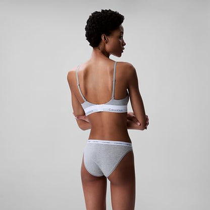 Calvin Klein Women's Modern Cotton Lightly Lined Triangle Wireless Bralette - color: Grey Heather, size: 3X