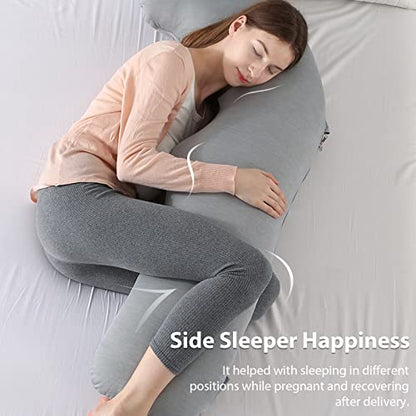 BATTOP Pregnancy Pillows for Sleeping,Maternity Pillow with Cooling Cover,Support for Belly,Hips, Legs,Pregnancy Must Haves,Side Sleeper Body Pillow - color: Cooling-grey