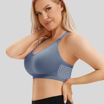Nursing Bras, Ultra Soft Wireless Bra, Breathable Moisture-Wicking Pregnancy Bra for Daily Wear - color: Greyblue, size: X-Large