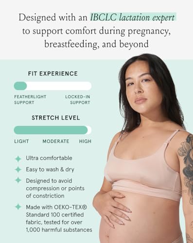 Bodily Everything Wireless Nursing & Maternity Bra with Clip Down Access - color: Clay, size: X-Large