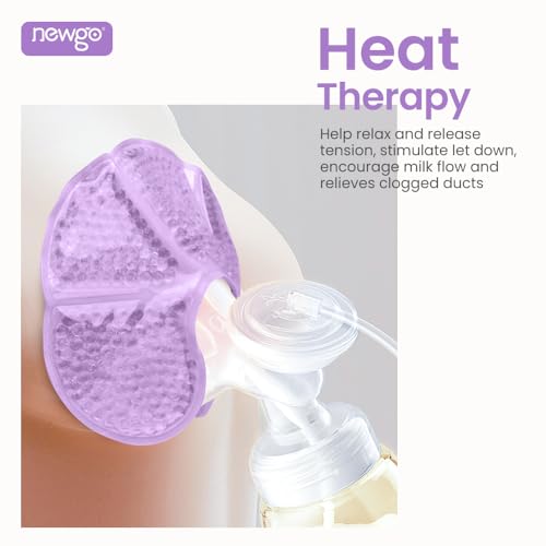 NEWGO 2 Breast Ice Packs and 12 Pcs Disposable Perineal Cold Packs