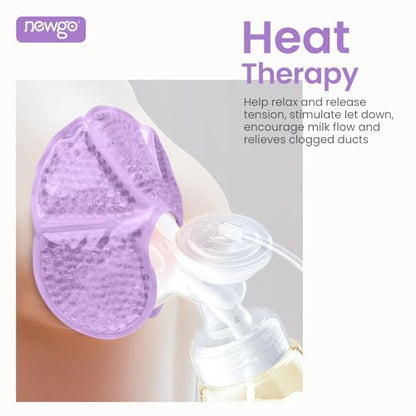 NEWGO 2 Breast Ice Packs and 12 Pcs Disposable Perineal Cold Packs