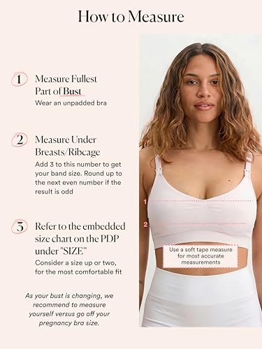 HATCH The Essential Nursing & Pumping Bra, Wireless & Seamless - color: Petal, size: Medium