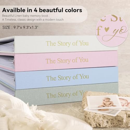1DOT2 Timeless First 5 Years Keepsake Baby Memory Book for Boy or Girl - color: Pink