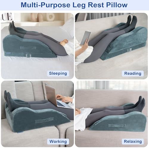 KingPavonini Leg Elevation Pillow for After Surgery, Double Leg, Grey - color: Grey, size: Double Leg