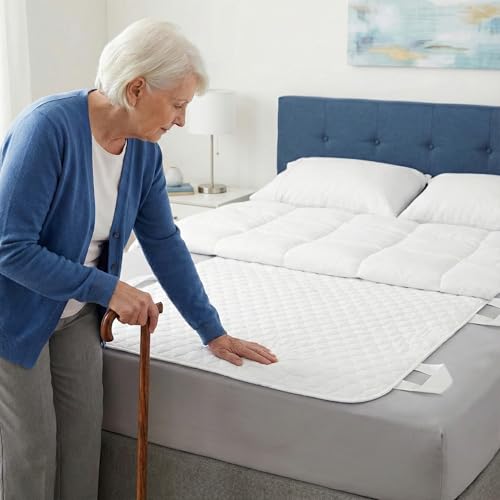 RMS Ultra Soft 4-Layer Washable Incontinence Bed Pad with 4 Handles 34"x54" - size: 34 x 54 Inch with handle