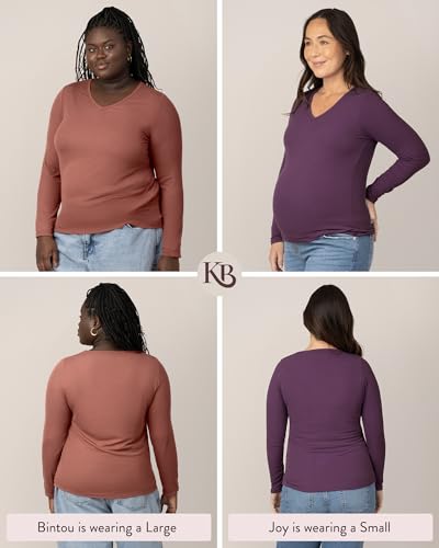 Kindred Bravely Everyday Nursing & Maternity Long Sleeve T-Shirt - color: Cobalt, size: Medium