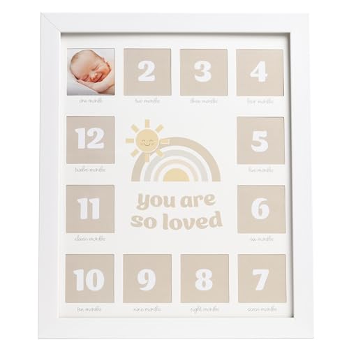 Kate & Milo My First Year Baby Milestone Photo Frame - style: You Are So Loved First Year
