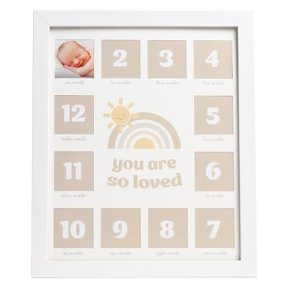 Kate & Milo My First Year Baby Milestone Photo Frame - style: You Are So Loved First Year