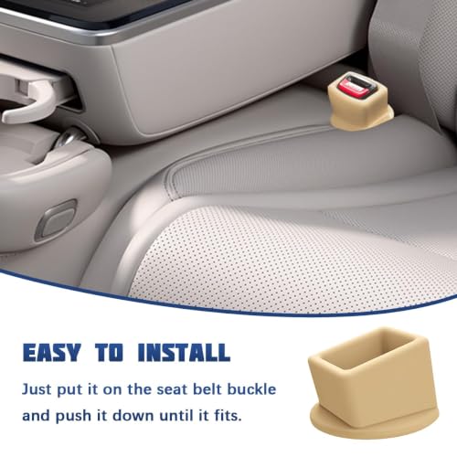 Bittwee Seat Belt Buckle Holder Car Seatbelt Fixer, Beige - color: Beige