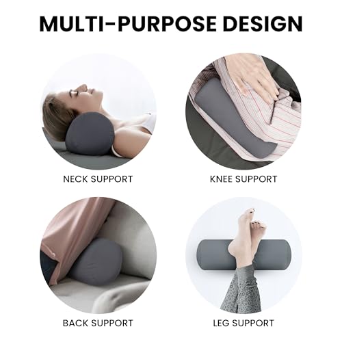 Utopia Bedding Bolster Pillow Inserts, 6x16 Neck roll Pillow, 2 Pack, Grey - color: Grey, size: 6x16 Inch (Pack of 2)