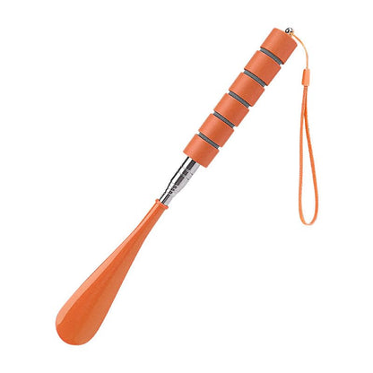 Telescoping Long Handle Shoe Horn, Stainless Steel Shoehorn, 1 Pack - color: Orange