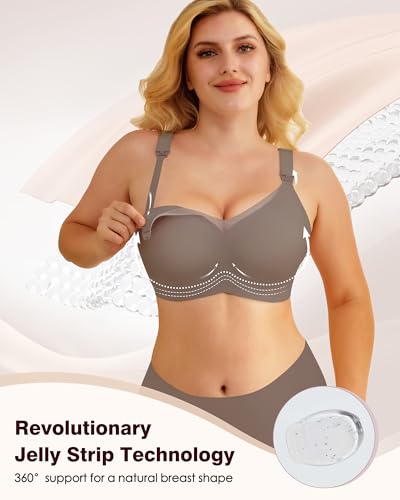 As Fairy Nursing Bras for Breastfeeding Mesh Lace Seamless Maternity Bra Pregnancy Sleep Wireless Bralette - color: Grey, size: X-Large