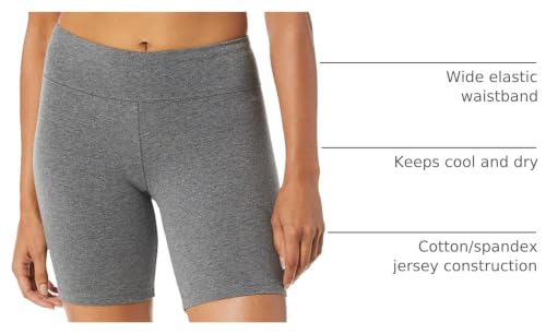 Jockey Women's Cotton Stretch 7" Bike Shorts - color: Charcoal, size: Medium