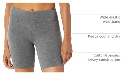 Jockey Women's Cotton Stretch 7" Bike Shorts - color: Charcoal, size: Medium