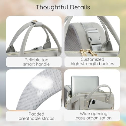 AIJIEKE Large Diaper Bag Backpack, Extra Wide Travel Diaper Bag, Gray - color: Grey