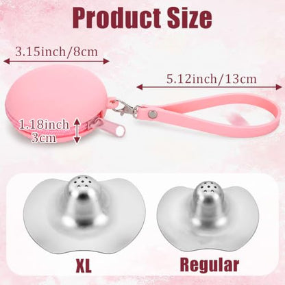 Silver Nursing Cups Silicone Case for 16-28mm Breast Nipple Shield Holder