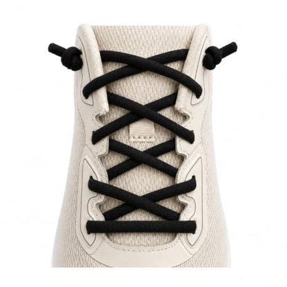 1 Pair Oval Athletic Shoe Laces Elastic ShoeLaces for Sneakers - color: Black