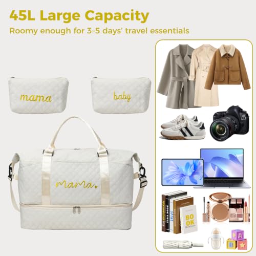 Large Maternity Hospital Bag, 45L, Beige - color: Beige