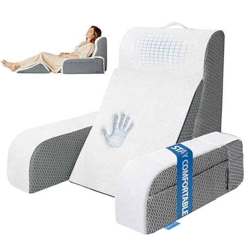 Kayfia Reading Pillow, Gel Memory Foam Back Rest Pillow, 19", White - color: White, size: Standard(19'')