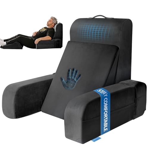 Kayfia Reading Pillow, Gel Memory Foam Back Rest Pillow, 21'', Black - color: Black, size: Large(21'')
