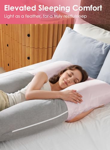 QUEEN ROSE Pregnancy Pillow Cover, Satin Cooling Pillowcase, Pink - color: Pink