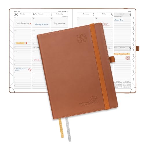 POPRUN Planner 2026-2027, 6.5" x 8.5", Academic Daily Weekly and Monthly - color: Brown, size: Medium-6.5'' x 8.5'', style: Academic Year 2026-2027