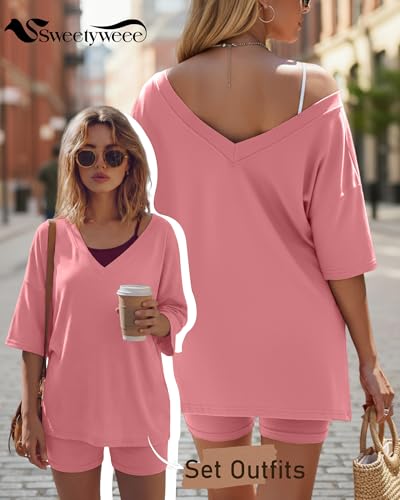 Women's 2 Piece Maternity Oversized Set - color: Rose Pink, size: Small