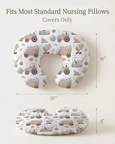Nursing Pillow Covers 2 Pack, Stretchy Breastfeeding Pillow Covers for Baby - color: Little Farm