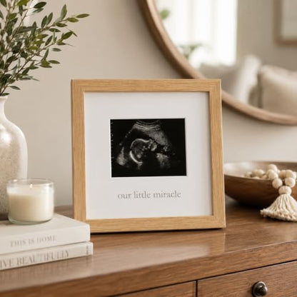 Kate & Milo Our Little Miracle Sonogram Picture Frame, Natural - color: Our Little Miracle Frame