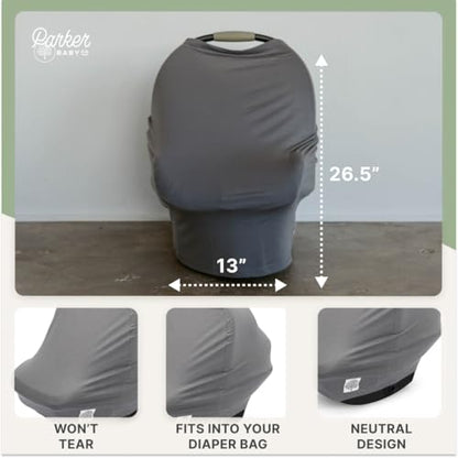 Parker Baby Co. Multi-Use Cover - Carseat Cover, Nursing Cover - Pewter - color: Pewter