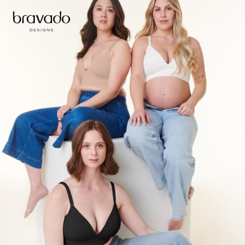 Bravado Designs Plunge T-Shirt Maternity & Nursing Bra - color: Cameo, size: Medium
