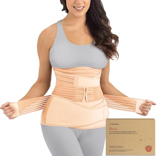 3 in 1 Postpartum Belly Support Recovery Wrap Band (Classic Ivory, 2XL) - color: Classic Ivory, size: 2XL, Waist 46"-55"