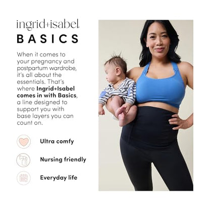 Ingrid & Isabel Basics - Medium Impact Nursing Sports Bra - Seamless Nursing Sports Bras for Breastfeeding - size: Medium
