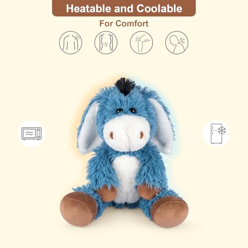 SuzziPals Donkey Stuffed Animal, Microwavable Heating Pad for Soothing - style: Donkey