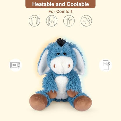 SuzziPals Donkey Stuffed Animal, Microwavable Heating Pad for Soothing - style: Donkey