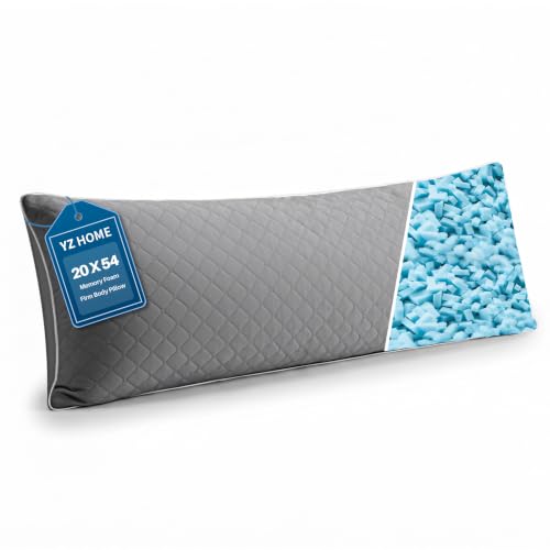 YZ HOME Long Body Pillow for Adults - Firm Body Pillow Insert - color: Light Gray