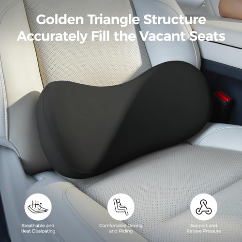 BABUR Lumbar Support Pillow for Car, Coccyx Pain Relief Cushion - color: Black